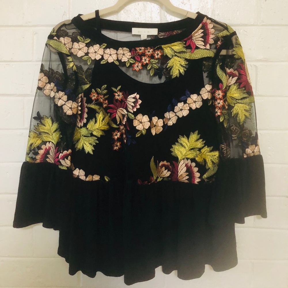 Anthropologie floral Blouse size XS